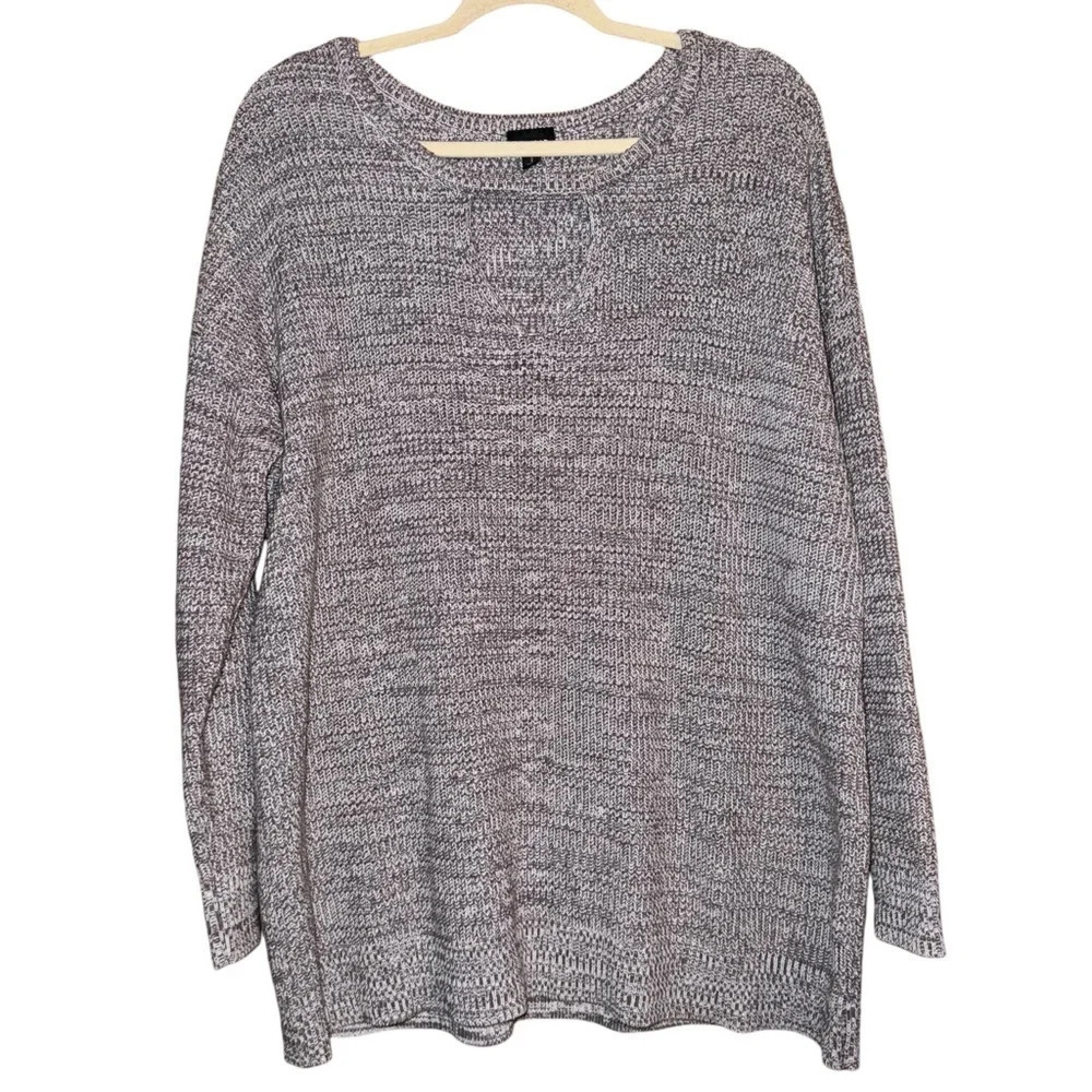 TORRID Marl Keyhole Tunic Top Sweater Grey Gray Size 2 2X - Picture 3 of 14